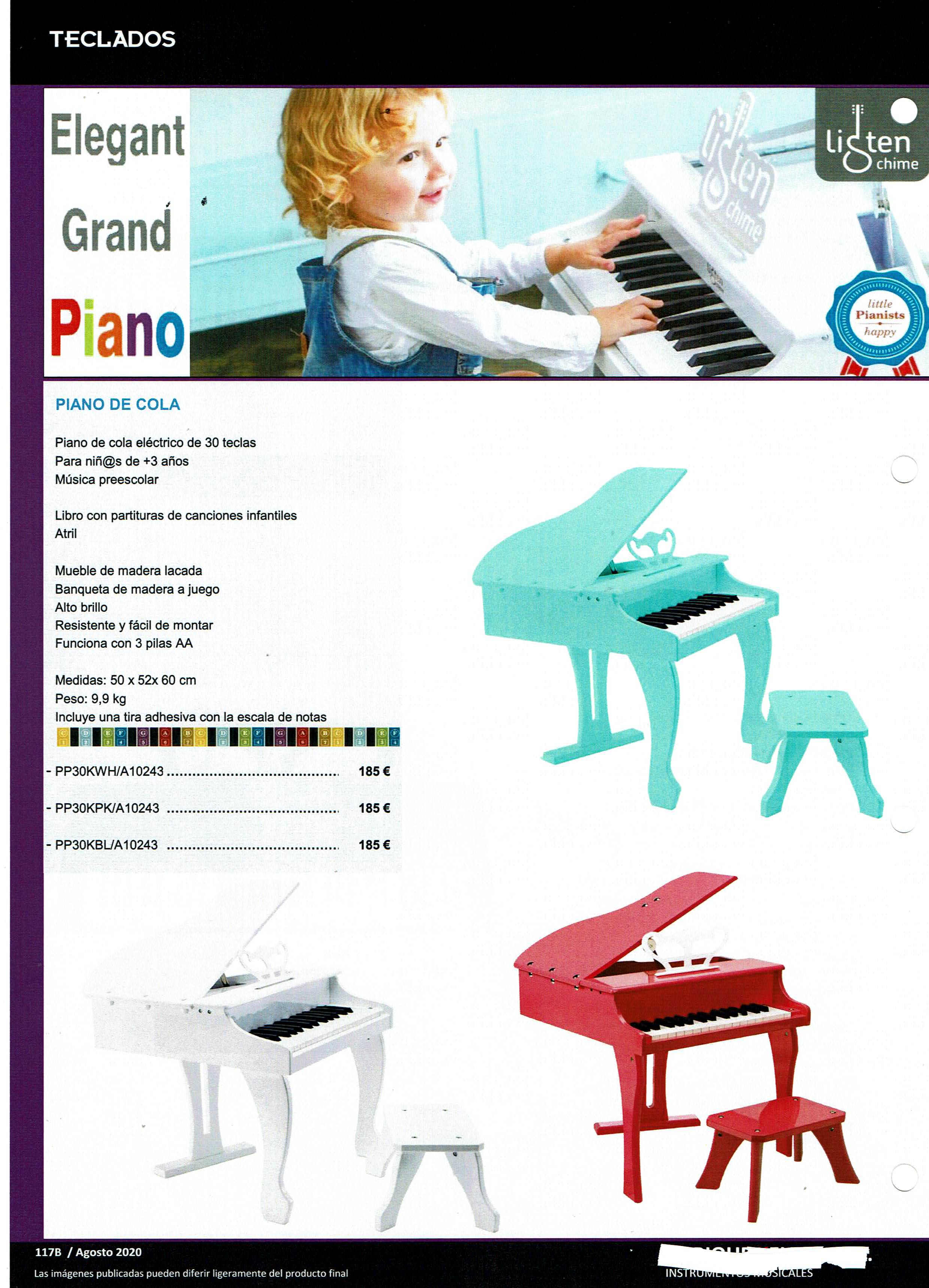 Piano Infantil de Cola Elegant Grand Piano - Musical Fusté